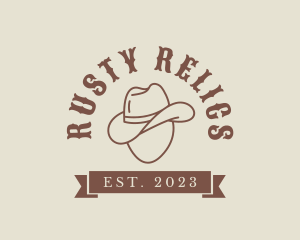 SImple Cowboy Hat Banner logo