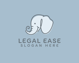 Cute Childish Elephant Logo