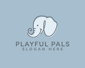 Cute Childish Elephant logo