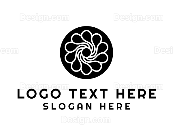 Rounded Radial Flower Logo