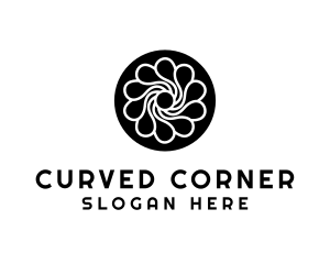 Rounded Radial Flower logo