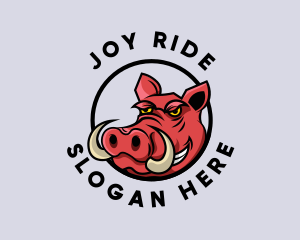 Happy Wild Boar logo design