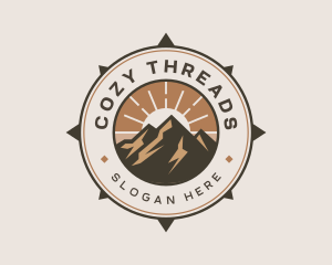 Mountain Outdoor Compass logo design