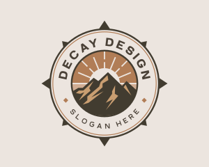 Mountain Outdoor Compass logo design