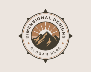 Mountain Outdoor Compass logo design