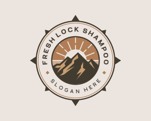 Mountain Outdoor Compass logo design