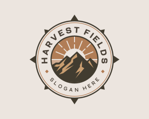 Mountain Outdoor Compass logo design