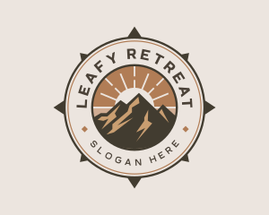 Mountain Outdoor Compass logo design