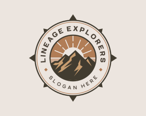 Mountain Outdoor Compass logo design