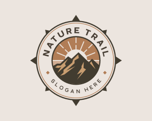 Mountain Outdoor Compass logo design