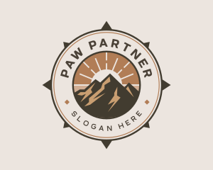 Mountain Outdoor Compass logo design