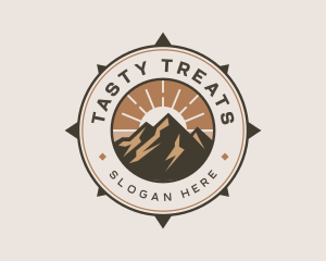 Mountain Outdoor Compass logo design