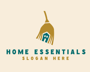 House Sweeping Broom logo design