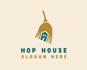 House Sweeping Broom logo design