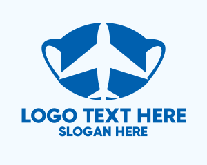 Travel Airplane Face Mask Logo