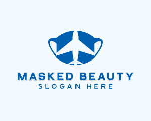 Travel Airplane Face Mask logo design