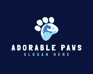 Paw Dog Grooming Bath logo design