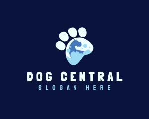 Paw Dog Grooming Bath logo design