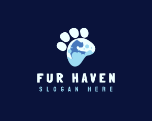 Paw Dog Grooming Bath logo design