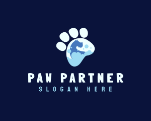 Paw Dog Grooming Bath logo design