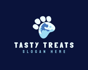 Paw Dog Grooming Bath logo design