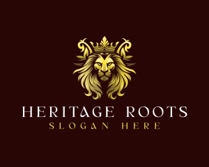 Luxury Crown Lion  logo design