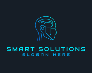 Artificial Intelligence Technology Circuit logo design