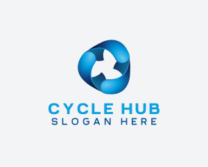  3D Gradient Cycle  logo design