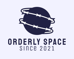 Outer Space Planet Barbwire logo design