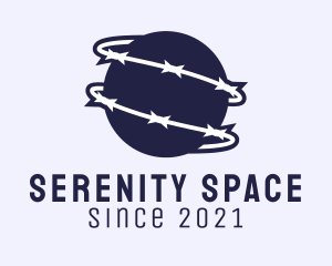 Outer Space Planet Barbwire logo design