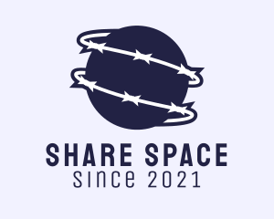 Outer Space Planet Barbwire logo design