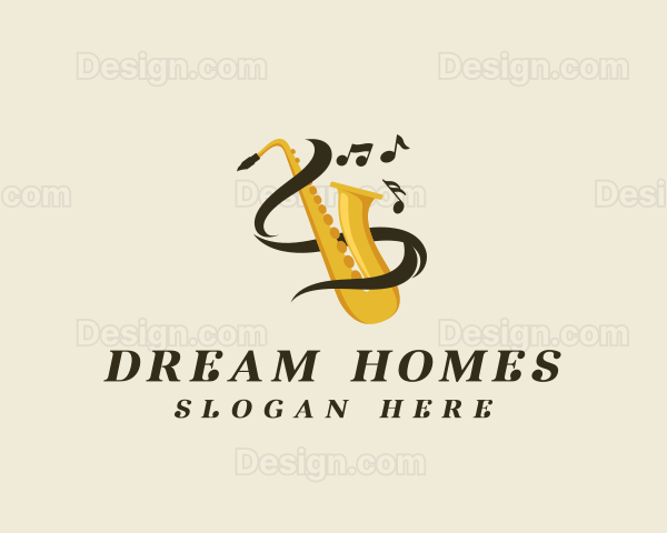 Saxophone Musical Notes Logo