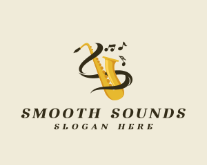 Saxophone Musical Notes logo