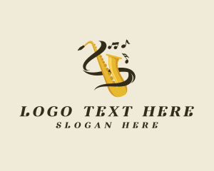 Saxophone Musical Notes logo