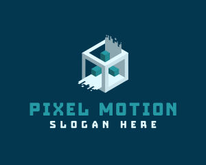 Futuristic Pixel 3D Cube logo