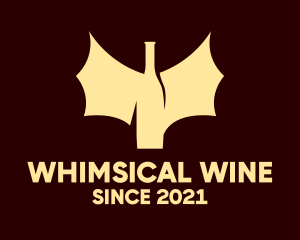 Wine Bat Wings  logo design