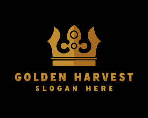 Golden King Crown logo design