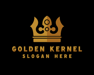 Golden King Crown logo design