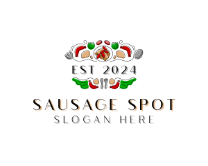 Beans Sausage Cooking  logo design