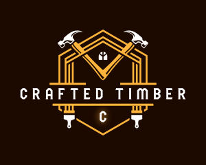 House Carpentry Hammer logo design