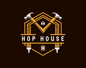 House Carpentry Hammer logo design