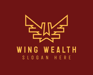 Aviation Wings Letter W logo design