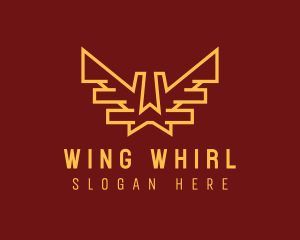 Aviation Wings Letter W logo design