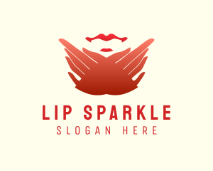 Elegant Red Lips logo design