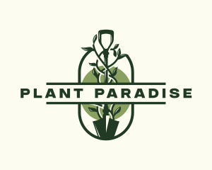 Shovel Gardening Plant Tool logo design