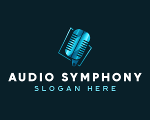 Audio Podcast Microphone logo design