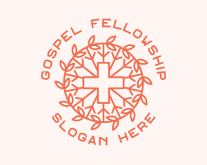 Cross Wreath Emblem logo