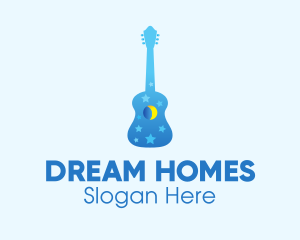 Blue Night Dream Guitar  logo design
