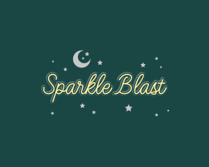 Moon Stars Sparkle logo design