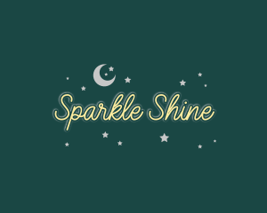 Moon Stars Sparkle logo design